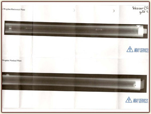 X-ray of a barrel showing Wogdon's secret curve